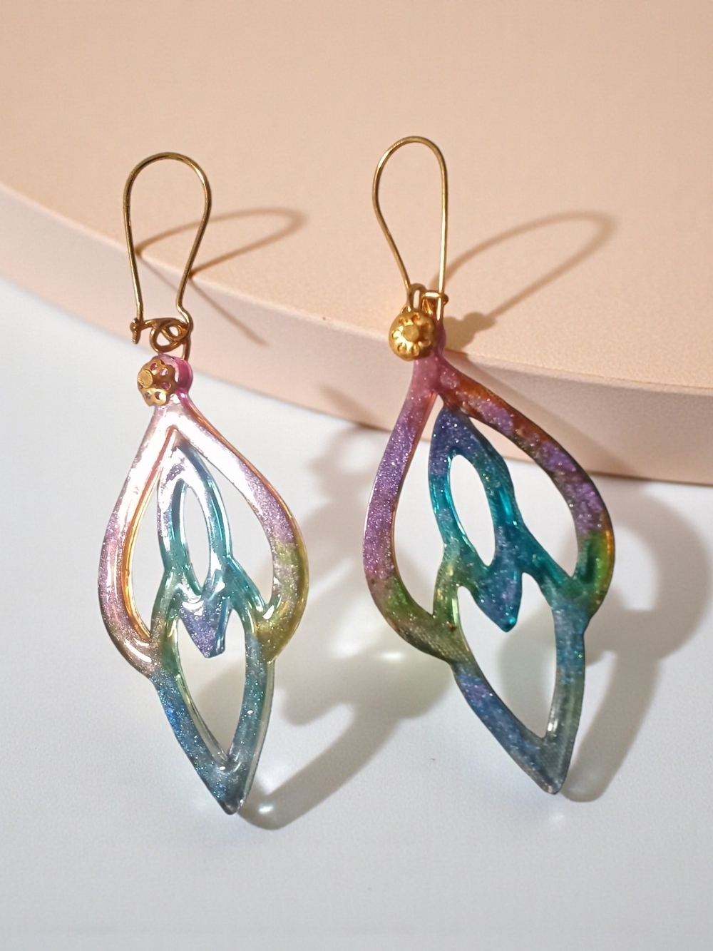Multicolor Iridescent Teardrop Dangle Earrings - Women Jewelry